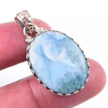 Подвеска из стерлингового серебра 925 пробы с драгоценным камнем Natural Republic Larimar 1,50 i7I37