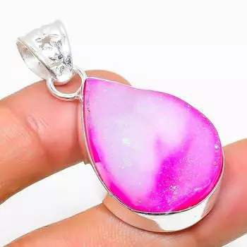 Подвеска из стерлингового серебра 925 пробы с натуральным розовым драгоценным камнем Ботсвана Друзы 1,77 дюйма O8p65
