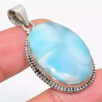 Подвеска из стерлингового серебра 925 пробы с драгоценным камнем Natural Republic Ларимар 1,75 дюйма t3A24