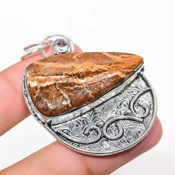 Подвеска из стерлингового серебра 925 пробы с натуральным топазом Мариам и белым топазом 2,17 дюйма V4c62