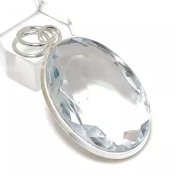 Подвеска из стерлингового серебра 925 пробы с натуральным белым топазом ручной работы 1,97 дюйма g8Z13