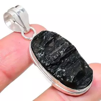 Подвеска из стерлингового серебра 925 пробы с черным турмалином, ручная работа, 2,17 дюйма AH-901 2.2 чёрный