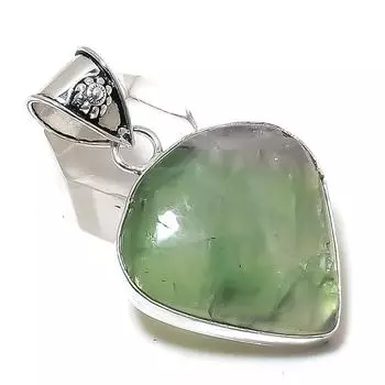 Подвеска из стерлингового серебра 925 пробы с натуральным флюоритом 2,17 дюйма h7c44