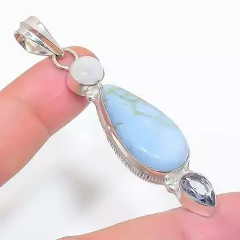 Подвеска из стерлингового серебра 925 пробы с натуральным опалом Оуайи и аметистом 2,76 дюйма, ширина 7, ширина 26 см