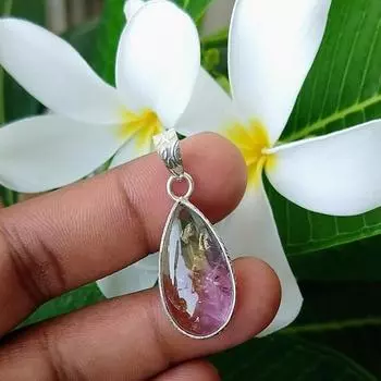 Подвеска из стерлингового серебра 925 пробы с натуральным аметрином, рождественская, 1,1 дюйма 1.1 inch