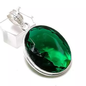 Подвеска из стерлингового серебра 925 пробы с натуральным драгоценным камнем перидот 1,77 дюйма O5g22