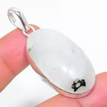 Подвеска из стерлингового серебра 925 пробы с натуральным радужным лунным камнем 1,97 дюйма I3V44