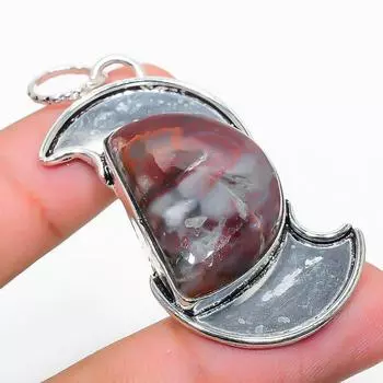 Подвеска из стерлингового серебра 925 пробы с натуральным агатом высшего качества, 2,25 дюйма, a1F19