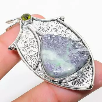 Подвеска из стерлингового серебра 925 пробы с натуральным каммереритом и цитрином 2,68 дюйма t7P93