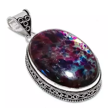 Подвеска из стерлингового серебра 925 пробы с драгоценными камнями из нескольких лабрадоритов, 2,44 дюйма, t7Z67