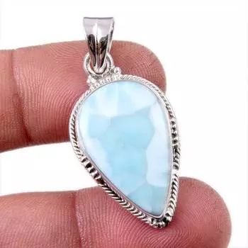 Подвеска из стерлингового серебра 925 пробы с ларимаром Natural Republic 1,5 дюйма s3t97