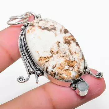 Подвеска из стерлингового серебра 925 пробы с натуральным лимонным хризопразом и халцедоном 2,44 дюйма S1g67