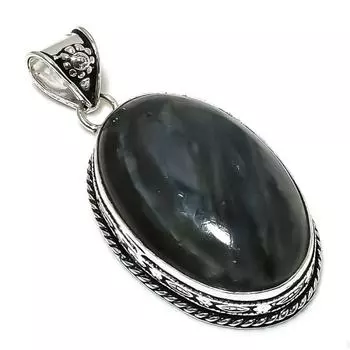 Подвеска из стерлингового серебра 925 пробы с драгоценным камнем лабрадоритом 2,36 дюйма I3B72