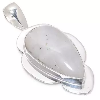 Подвеска из стерлингового серебра 925 пробы с натуральным радужным лунным камнем 2,32 дюйма m7K90