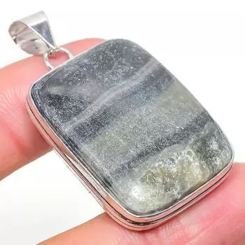 Подвеска из стерлингового серебра 925 пробы с натуральным яшмовым камнем, 1,97 дюйма, h3J49