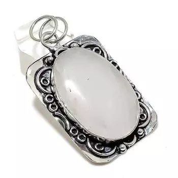 Подвеска из стерлингового серебра 925 пробы с натуральным радужным лунным камнем 2,36 дюйма n8G05