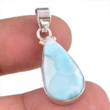 Подвеска из стерлингового серебра 925 пробы с драгоценным камнем Natural Republic Larimar 1,25 V0s06
