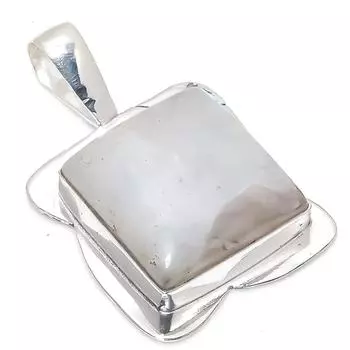 Подвеска из стерлингового серебра 925 пробы с натуральным радужным лунным камнем 1,81 дюйма j9L91