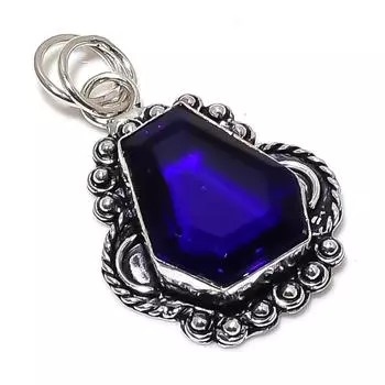 Подвеска из стерлингового серебра 925 пробы с натуральным лондонским голубым топазом 1,81 дюйма u3D99