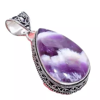 Подвеска из стерлингового серебра 925 пробы с аметистом и драгоценным камнем шеврон 2,17 дюйма AH-761 2.2 фиолетовый