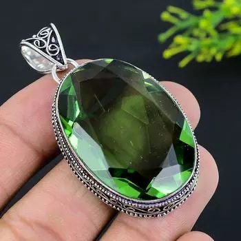 Подвеска из стерлингового серебра 925 пробы с драгоценным камнем перидот 2,29 дюйма u3h32