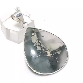 Подвеска из стерлингового серебра 925 пробы с натуральным марказитом 1,85 дюйма U3M68