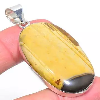 Подвеска из стерлингового серебра 925 пробы с натуральным яшмом из корня шлейка 2,32 дюйма B4u99