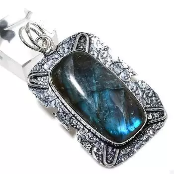 Подвеска из стерлингового серебра 925 пробы с драгоценным камнем лабрадоритом 2,36 дюйма T8n25