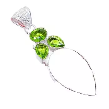 Подвеска из стерлингового серебра 925 пробы с розовым кальцитом и перидотом 2,5 дюйма AH-3298 2.17 розовый