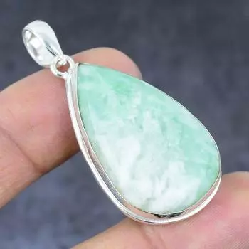 Подвеска из стерлингового серебра 925 пробы с натуральным драгоценным камнем Aquateen ручной работы 2,05 дюйма Z0H81