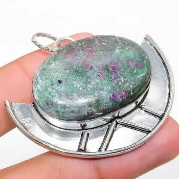 Подвеска из стерлингового серебра 925 пробы с драгоценным камнем RubyFuchsite, 1,97 дюйма, r0l66