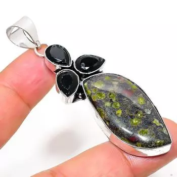 Подвеска из стерлингового серебра 925 пробы с натуральным камнем Гогунджула и шпинелью 2,76 дюйма k5F77