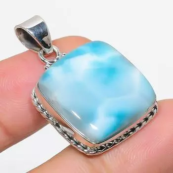 Подвеска из стерлингового серебра 925 пробы с ларимаром Natural Republic 1,50 дюйма C8o72