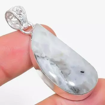 Подвеска из стерлингового серебра 925 пробы с натуральным радужным лунным камнем, 1,97 дюйма, v6L93