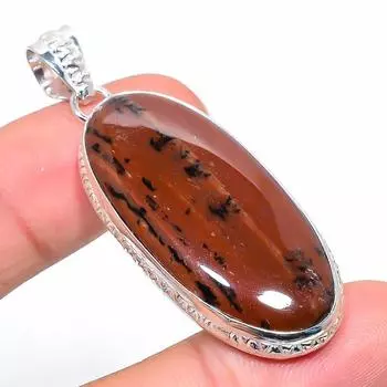 Подвеска из стерлингового серебра 925 пробы с натуральным дендритным опалом ручной работы 2,17 дюйма b8r35