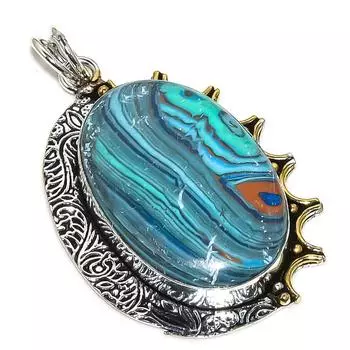 Подвеска из стерлингового серебра 925 пробы с натуральным драгоценным камнем Calsilica 2,01 дюйма C8V70