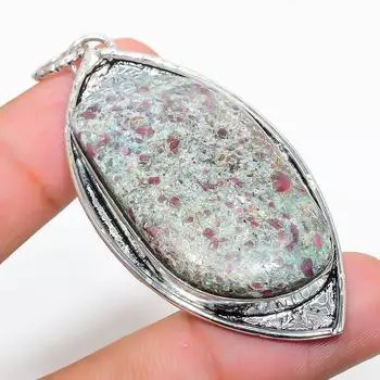 Подвеска из стерлингового серебра 925 пробы с драгоценным камнем RubyFuchsite 2,56 дюйма B8i20