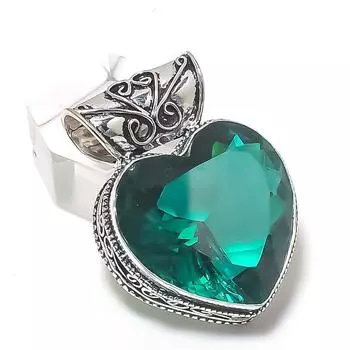 Подвеска из стерлингового серебра 925 пробы с натуральным хромдиопсидом 1,50 дюйма l3W68