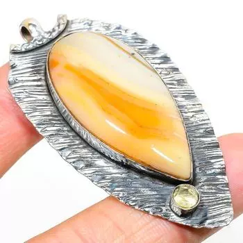 Подвеска из стерлингового серебра 925 пробы с натуральным мукаитом и цитрином 2,64 дюйма z1d19