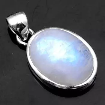 Подвеска из стерлингового серебра 925 пробы с лунным камнем, камень-талисман, подарок унисекс, ювелирные изделия ручной работы, серебряный кулон