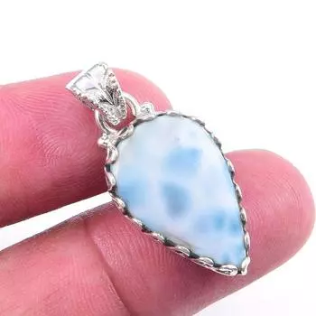 Подвеска из стерлингового серебра 925 пробы с драгоценным камнем Natural Republic Larimar 1,25 N1z62