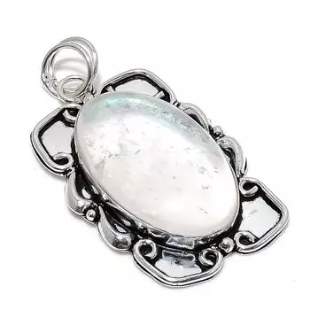 Подвеска из стерлингового серебра 925 пробы с натуральным мистическим топазом ручной работы 2,36 дюйма W6n01