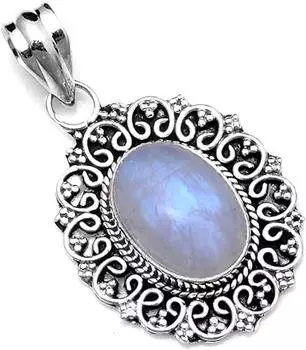 Подвеска из стерлингового серебра 925 пробы с лунным камнем, дизайнерская подвеска ручной работы, подарок по случаю дня рождения, ювелирные изделия в стиле бохо, подарок для нее