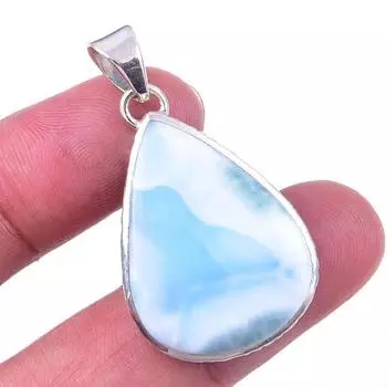 Подвеска из стерлингового серебра 925 пробы с драгоценным камнем Natural Republic Ларимар, размер 1,50 дюйма, p3M14