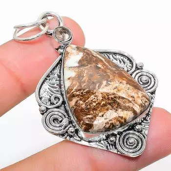 Подвеска из стерлингового серебра 925 пробы с натуральным лимонным хризопразом и морганитом 2,36 дюйма A7t30