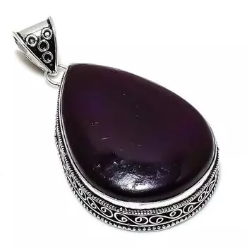 Подвеска из стерлингового серебра 925 пробы с фиолетовым лабрадоритом, ручная работа, 2,64 дюйма, W1K34