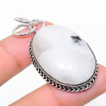 Подвеска из стерлингового серебра 925 пробы с натуральным радужным лунным камнем, размер 2,09 дюйма, D7Y38