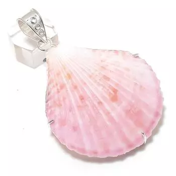 Подвеска из стерлингового серебра 925 пробы с ракушкой и драгоценными камнями 3,03 дюйма t1y54