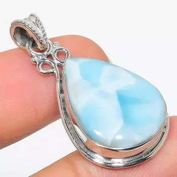 Подвеска из стерлингового серебра 925 пробы с драгоценным камнем Natural Republic Larimar 1,50 W3d83