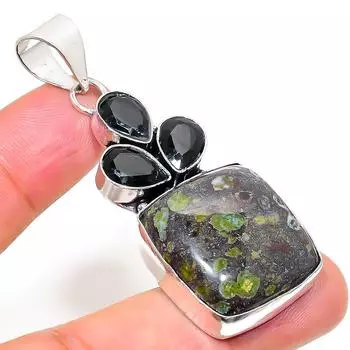 Подвеска из стерлингового серебра 925 пробы с натуральным камнем Гогунджула и шпинелью 2,36 дюйма H1C22